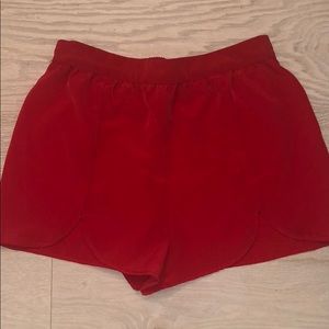 Red Scalloped Shorts
